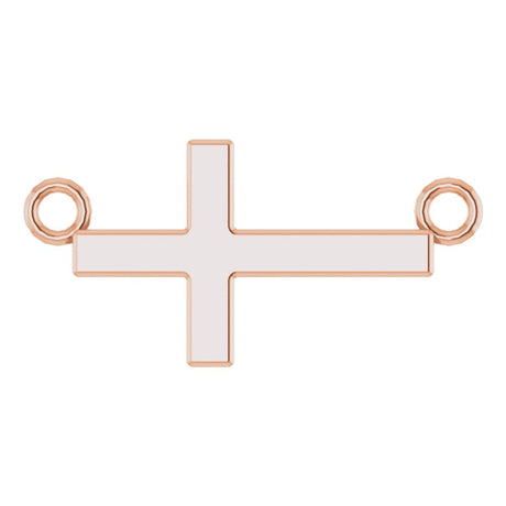 14K Rose Gold 12x5.9 mm Sideways Cross 16-18" Necklace