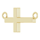 14K Yellow Gold 12x5.9 mm Sideways Cross 16-18" Necklace