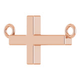 14K Rose Gold 12x5.9 mm Sideways Cross 16-18" Necklace
