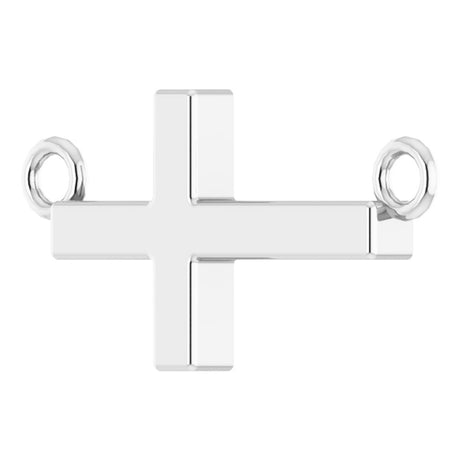 14K White Gold 12x5.9 mm Sideways Cross 16-18" Necklace