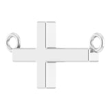 Sterling Silver 12x5.9 mm Sideways Cross 16-18" Necklace