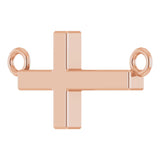 14K Rose Gold 12x5.9 mm Sideways Cross 16-18" Necklace