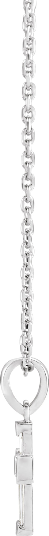 14K White Gold 1/10 CTW Natural Diamond Cross 16-18" Necklace 