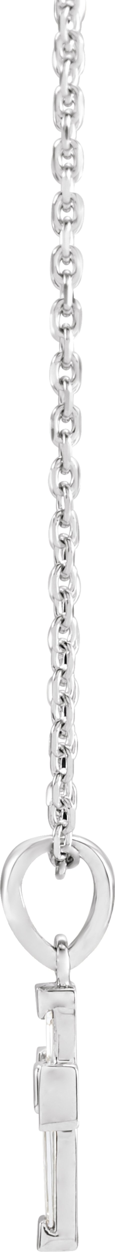 14K White Gold 1/10 CTW Natural Diamond Cross 16-18" Necklace 