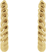 14K Yellow Rope 11 mm Hoop Earrings