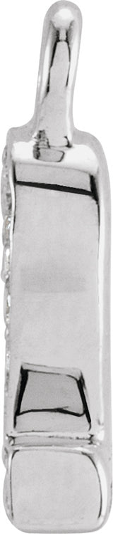 14K White Petite Pavé™.03 CTW Natural Diamond Numeral 2 Dangle