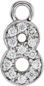 14K White Petite Pavé™.05 CTW Natural Diamond Numeral 8 Dangle