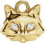 14K Yellow Petite Pavé™ .01 CTW Natural Diamond Cat Dangle