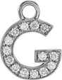 14K White Petite Pavé™ .05 CTW Natural Diamond Initial G Dangle