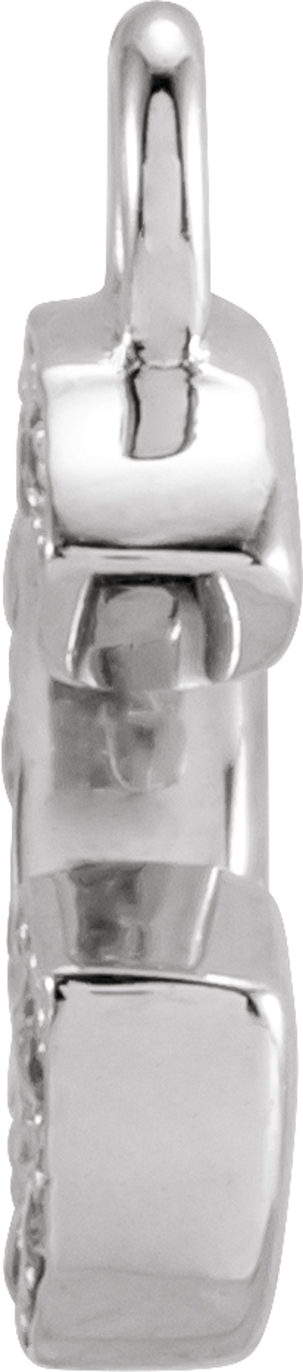 14K White Petite Pavé™ .05 CTW Natural Diamond Initial G Dangle