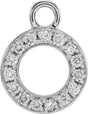 14K White Petite Pavé™ .04 CTW Natural Diamond Initial O Dangle