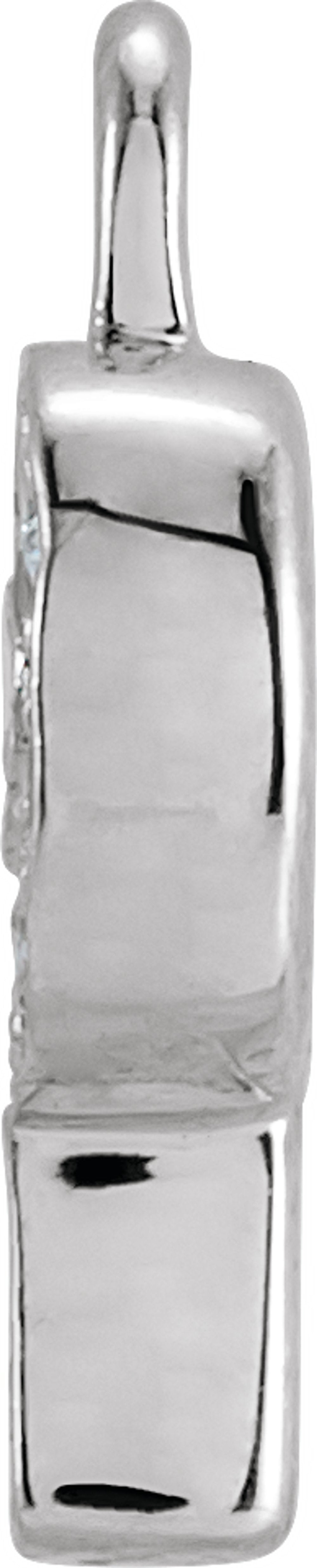 14K White Petite Pavé™ .04 CTW Natural Diamond Initial P Dangle