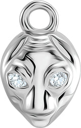 14K White Petite Pavé™ .01 CTW Natural Diamond Alien Dangle