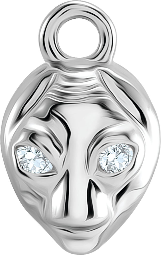14K White Petite Pavé™ .01 CTW Natural Diamond Alien Dangle