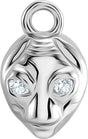 14K White Petite Pavé™ .01 CTW Natural Diamond Alien Dangle