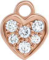 14K Rose Petite Pavé™ .06 CTW Natural Diamond Heart Dangle