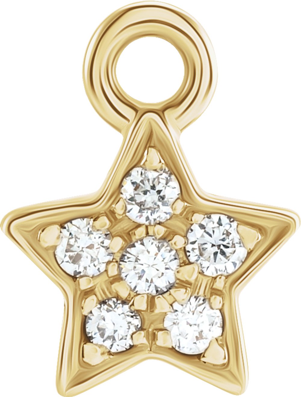 14K Yellow Petite Pavé™ .03 CTW Natural Diamond Star Dangle