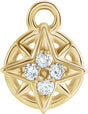 14K Yellow Petite Pavé™ .02 CTW Natural Diamond Compass Dangle 