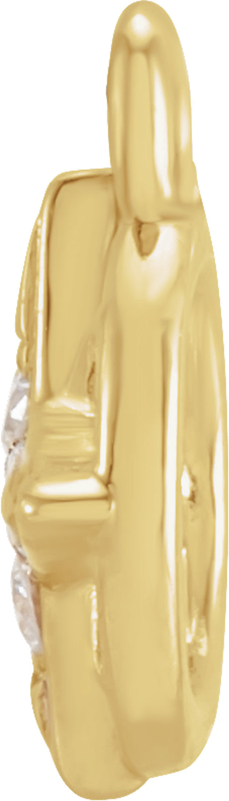 14K Yellow Petite Pavé™ .02 CTW Natural Diamond Compass Dangle