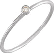 14K White Gold .03 CT Natural Diamond Stackable Ring Size 7
