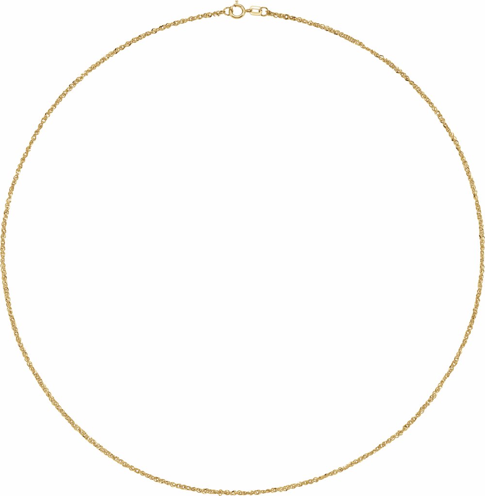14K Yellow 1.7 mm Diamond-Cut Singapore 16" Chain