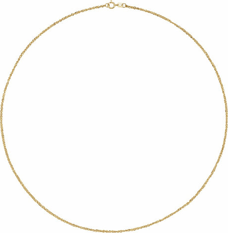 14K Yellow 1.7 mm Diamond-Cut Singapore 16" Chain
