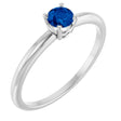 Sterling Silver Natural Blue Sapphire Ring