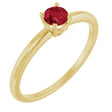 14K Yellow Gold Imitation Ruby Ring