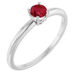 14K White Natural Ruby Ring