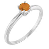 Sterling Silver Natural Citrine Ring