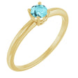 14K Yellow Natural Blue Zircon Ring