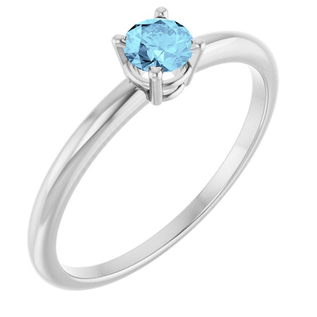 Sterling Silver Imitation Aquamarine Ring