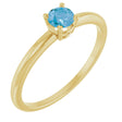 14K Yellow Natural Swiss Blue Topaz Ring