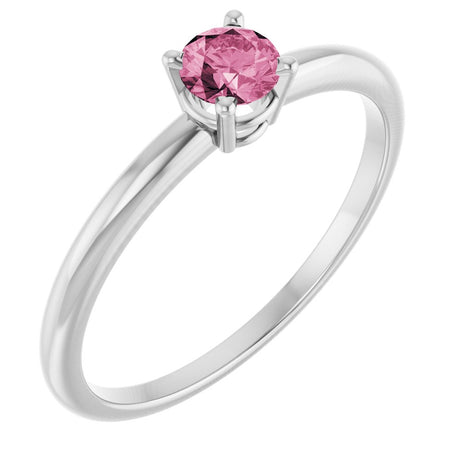 Sterling Silver Natural Pink Tourmaline Ring