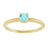 14K Yellow Natural Blue Zircon Ring