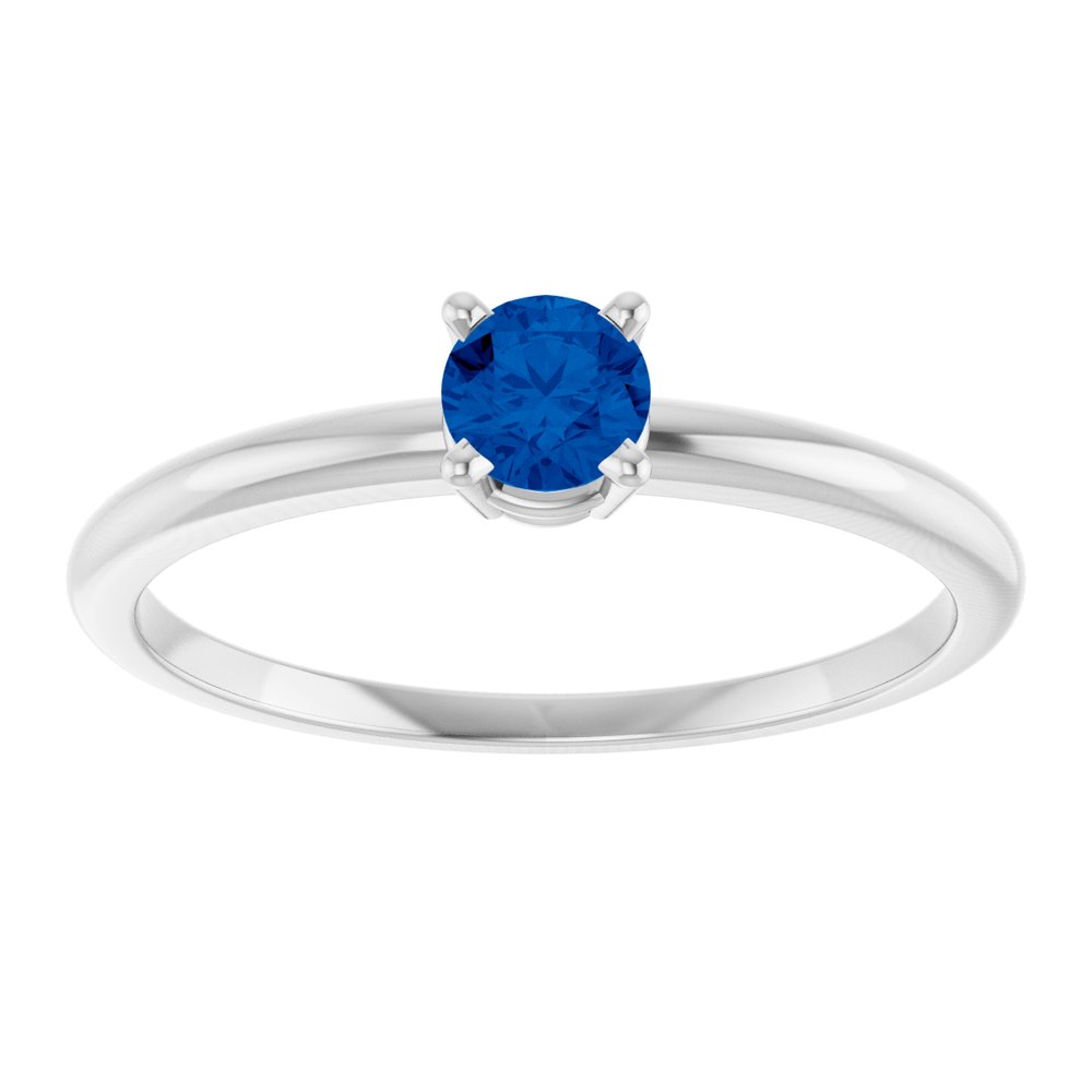 Sterling Silver Natural Blue Sapphire Ring