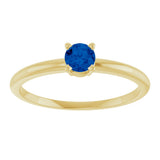 14K Yellow Gold Imitation Blue Sapphire Ring