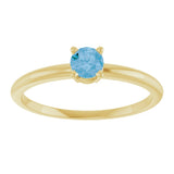 14K Yellow Natural Swiss Blue Topaz Ring