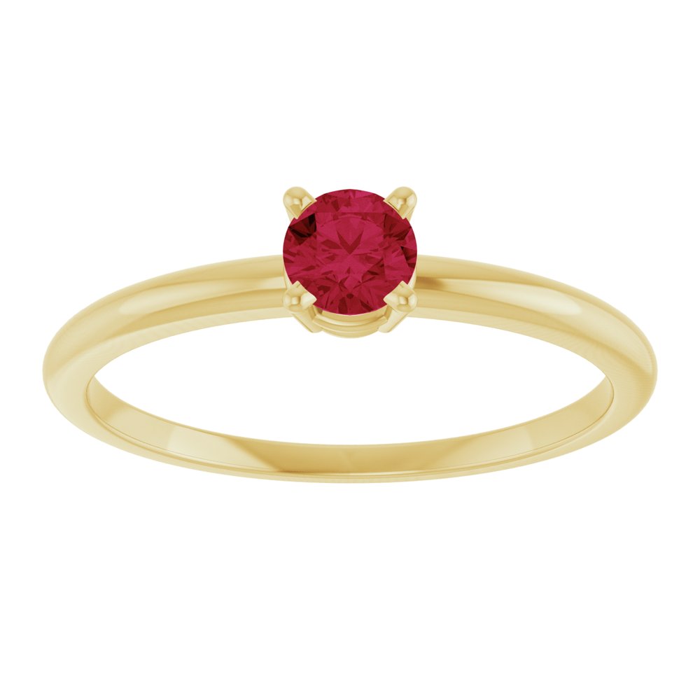 14K Yellow Gold Imitation Ruby Ring