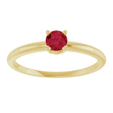 14K Yellow Gold Imitation Ruby Ring
