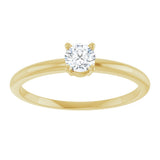 14K Yellow Gold Imitation Diamond Ring