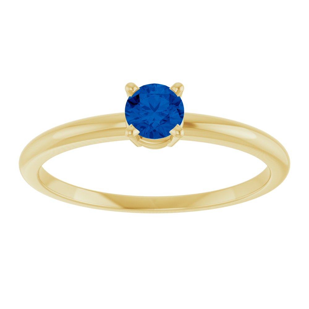 14K Yellow Natural Blue Sapphire Ring