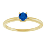 14K Yellow Natural Blue Sapphire Ring