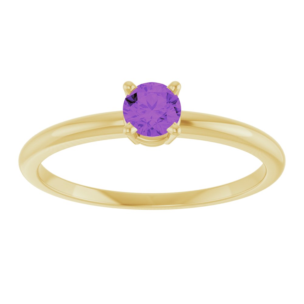 14K Yellow Gold Imitation Amethyst Ring