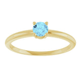 14K Yellow Gold Imitation Aquamarine Ring
