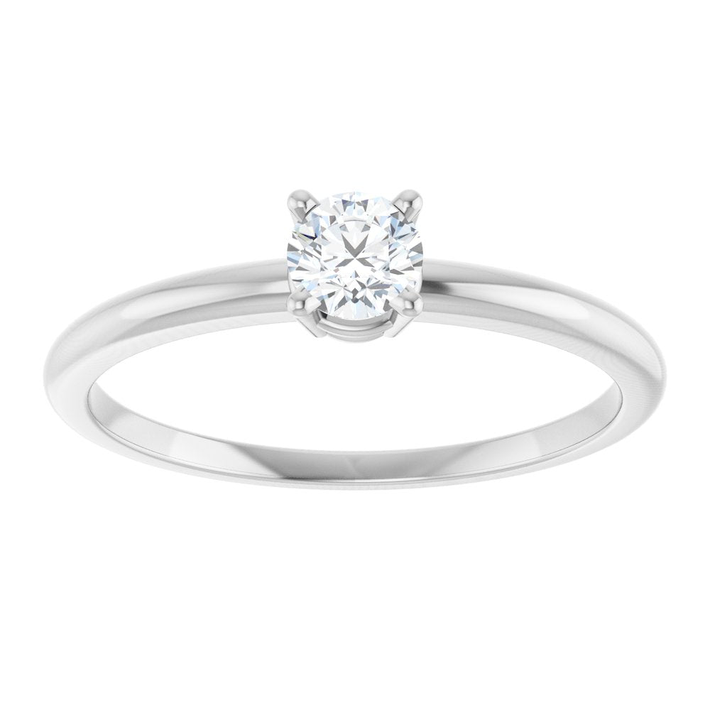 14K White Gold 1/10 CT Lab-Grown Diamond Ring
