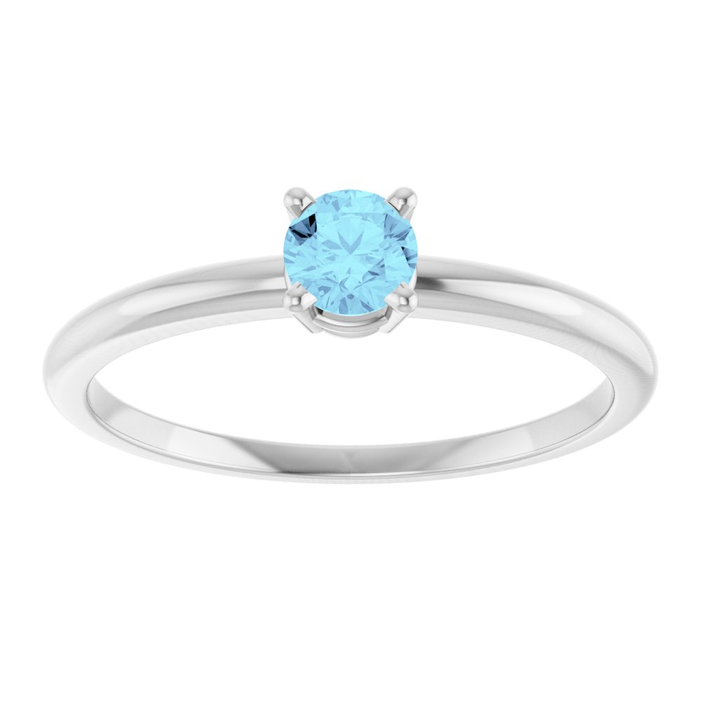 Sterling Silver Imitation Aquamarine Ring