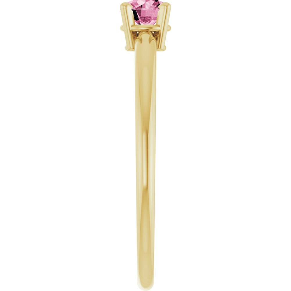 14K Yellow Gold Imitation Pink Tourmaline Ring