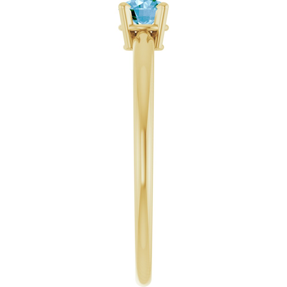 14K Yellow Natural Swiss Blue Topaz Ring