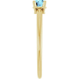 14K Yellow Gold Imitation Aquamarine Ring